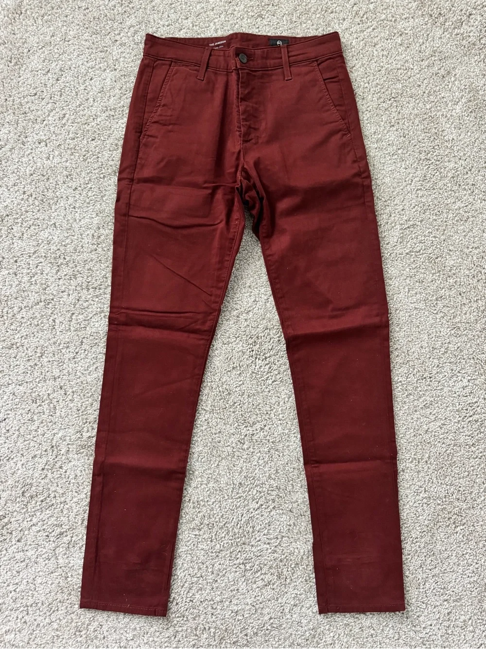 AG Adriano Goldschmied Men's Skinny Chinos in Burgundy